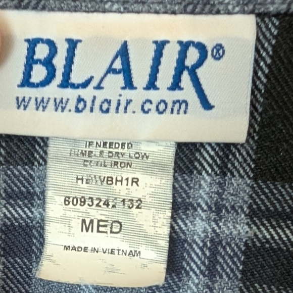 Vintage Blair Baby Blue Plaid Oversized Lightweight Blazer With Shoulder Pads - Picture 6 of 9